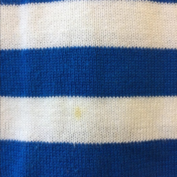 H&M Men V-Neck Sweater Blue White Striped Long Sleeve 100% Cotton Medium - Picture 7 of 12